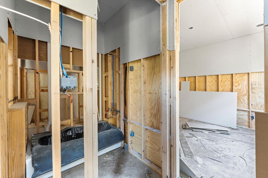 Bathroom on the second floor with a tub/shower combo.