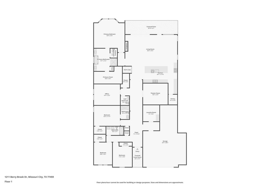 2D floor plan layout of this home in Sienna 65', Missouri City, TX (Image 5).