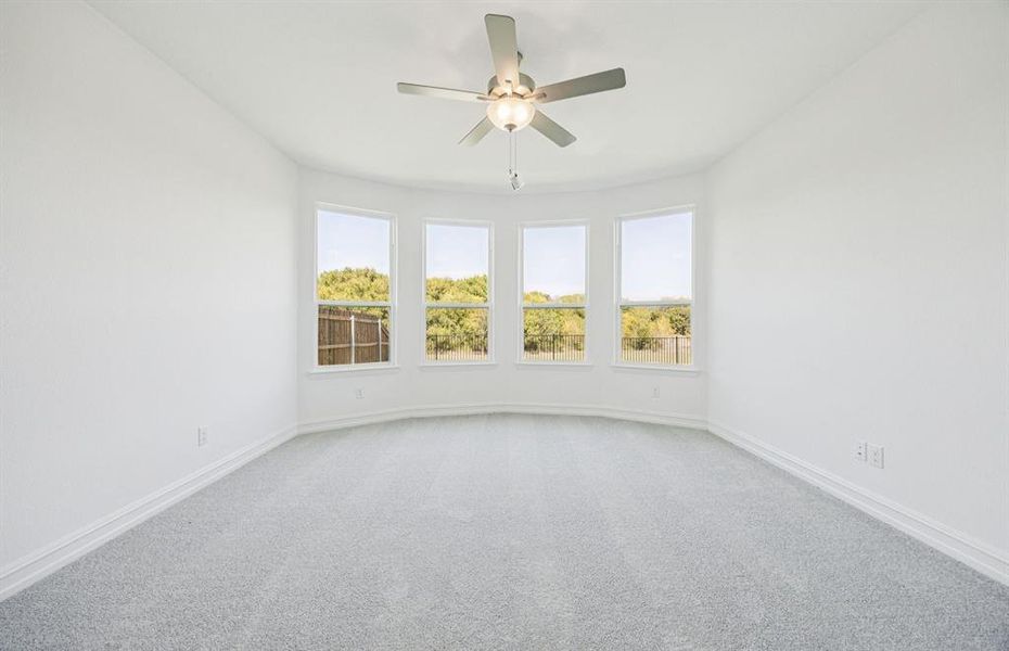 Spacious owner's suite highlighted by large windows Spacious owner's suite highlighted by large windows