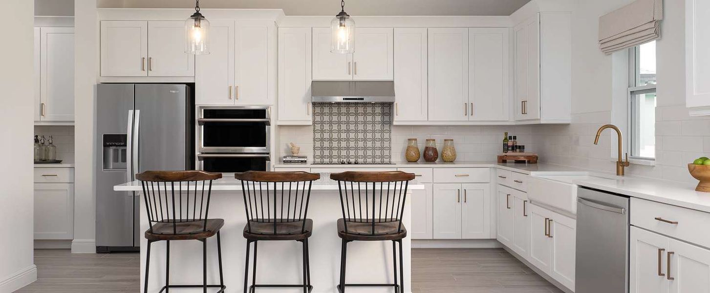 Furnished interior in a model home at Oakfield Trails Signature in Parrish (Image 23).