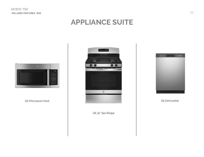 Loft Look Palette 5: Appliance Selection Sheet (*Artist rendering used for illustration purposes only.)