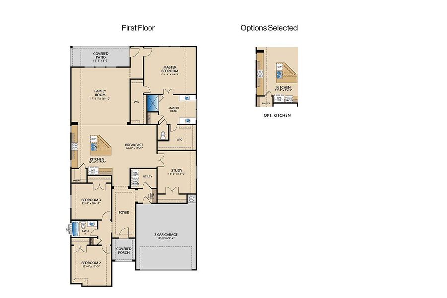 2D floor plan layout of this home in Keeneland, Aubrey, TX (Image 5).