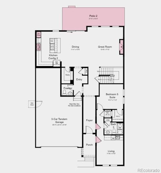 Structural options added include: fireplace, extended patio.