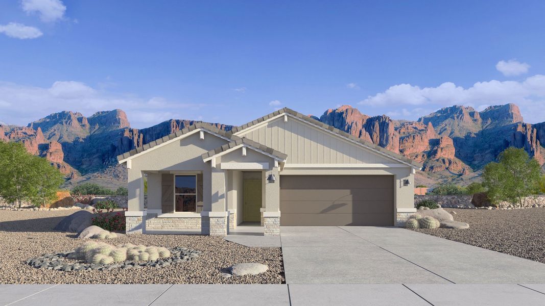 Representative exterior photo of a completed home built from the Easton by D.R. Horton in Del Rio Ranch, Avondale, AZ (Image 21).