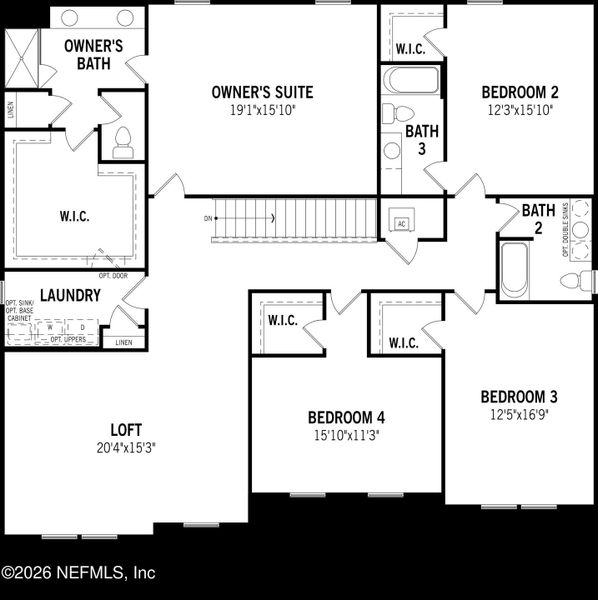 2D floor plan layout of this home in RiverTown, St. Johns, FL (Image 5).