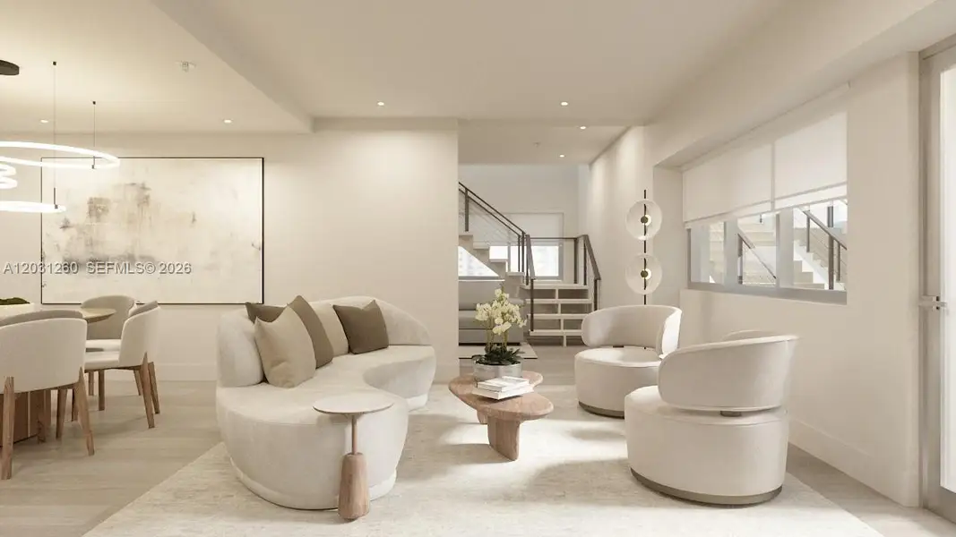 Furnished interior view inside a new home in , Miami Beach (Image 10).