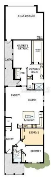 2D floor plan layout of this home in Laureate Park at Lake Nona - Garden Series, Orlando, FL (Image 2).