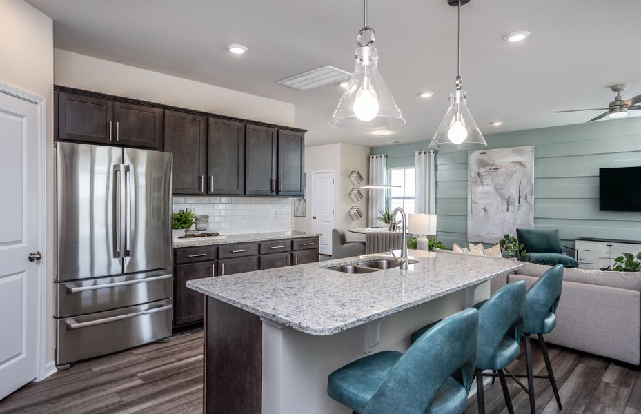 Furnished interior view inside a new home in Exchange at 401, Raleigh (Image 18).