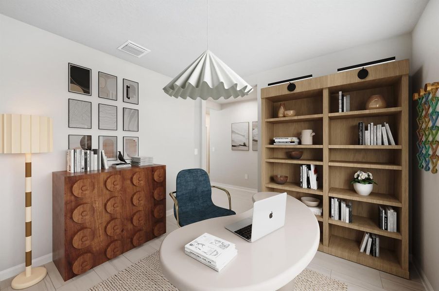 Furnished interior view inside a new home in Hampton Park - Classic Series, Vero Beach (Image 7). Furnished interior view inside a new home in Hampton Park - Classic Series, Vero Beach (Image 7).