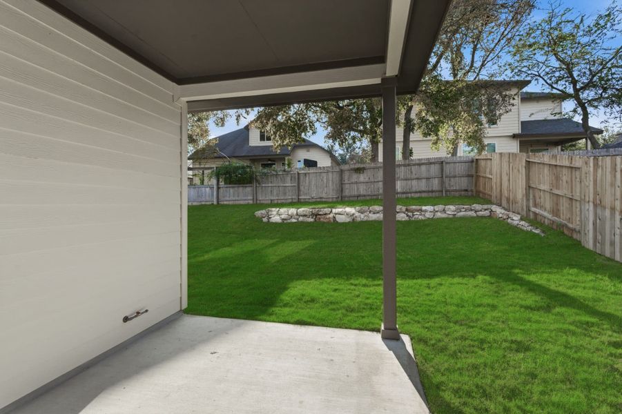 Exterior details and patio area of a home in Buffalo Crossing, Cibolo (Image 24). Exterior details and patio area of a home in Buffalo Crossing, Cibolo (Image 24).