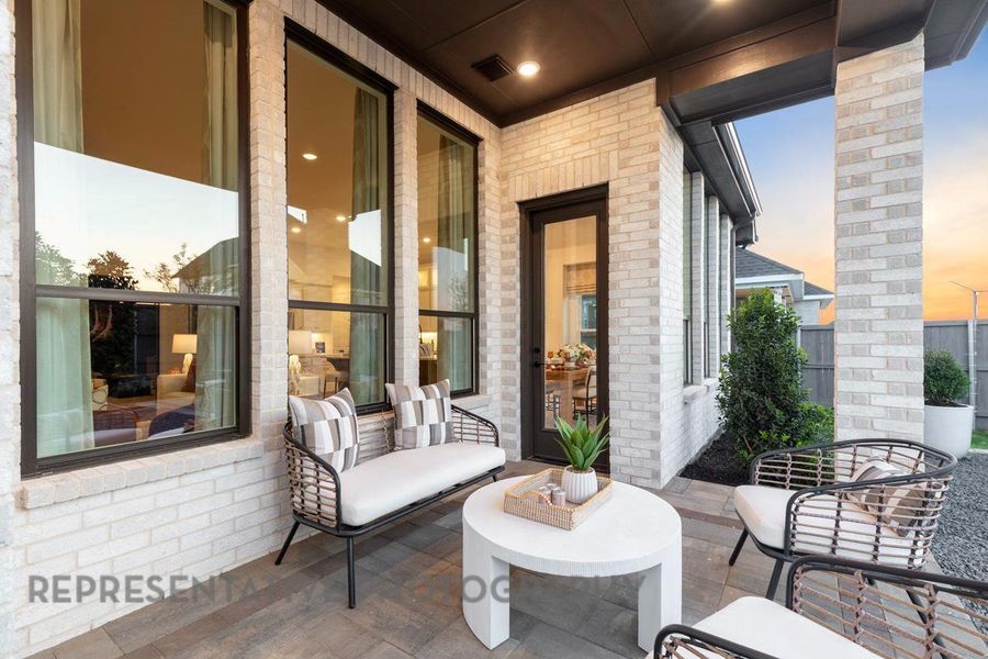 Exterior details and patio area of a home in Riceland: 65ft. lots, Mont Belvieu (Image 22).