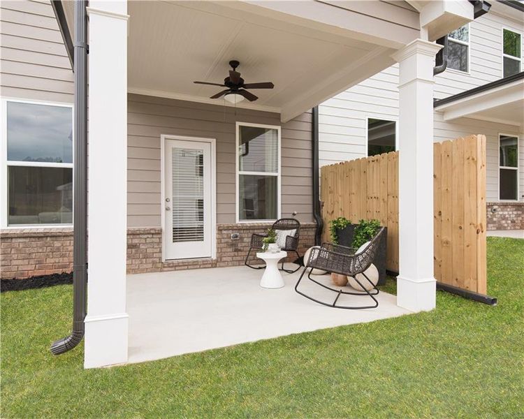 Exterior details and patio area of a home in Mulberry Summit, Flowery Branch (Image 2). Exterior details and patio area of a home in Mulberry Summit, Flowery Branch (Image 2).