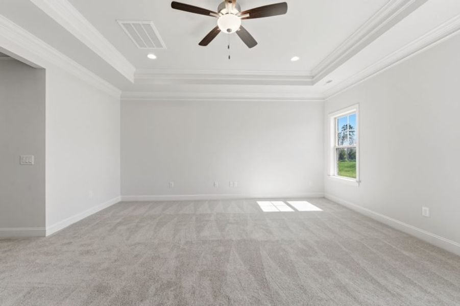 Representative unfurnished interior of a home built from the Cosmopolitan by Keystone Homes NC in Weybridge, Burlington (Image 101). Representative unfurnished interior of a home built from the Cosmopolitan by Keystone Homes NC in Weybridge, Burlington (Image 101).