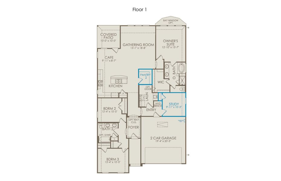 2D floor plan layout of this home in Ribbonwood, Aubrey, TX (Image 4). 2D floor plan layout of this home in Ribbonwood, Aubrey, TX (Image 4).