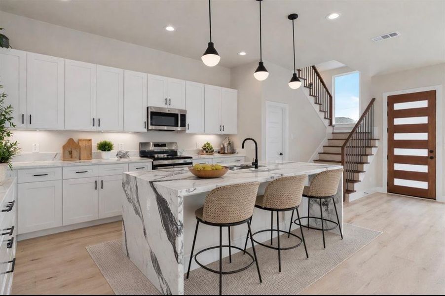 Furnished interior view inside a new home in , Dallas (Image 8).
