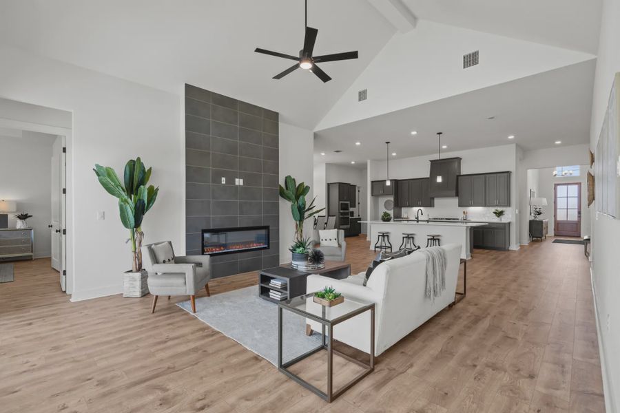 Representative furnished interior of a home built from the Silas by Chesmar Homes in 6 Creeks, Kyle (Image 12).