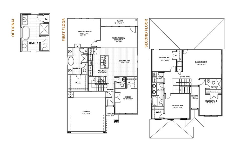 2D floor plan layout of this home in Morningstar, Georgetown, TX (Image 2). 2D floor plan layout of this home in Morningstar, Georgetown, TX (Image 2).