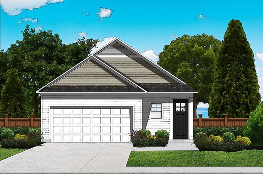 Elevation A - Extended Porch & Optional Door