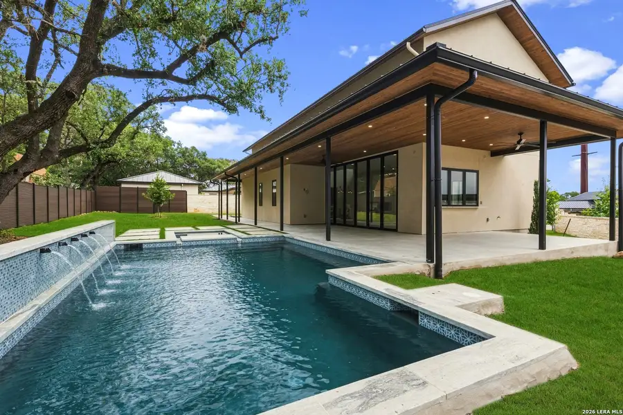 Exterior details and patio area of a home in , New Braunfels (Image 30).