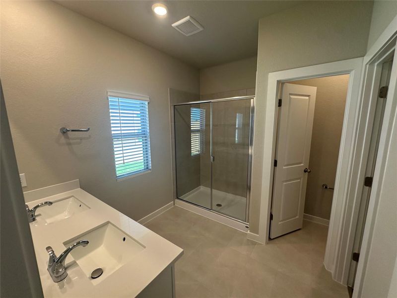 Dual vanities & walk-in shower in Primary Bath Dual vanities & walk-in shower in Primary Bath