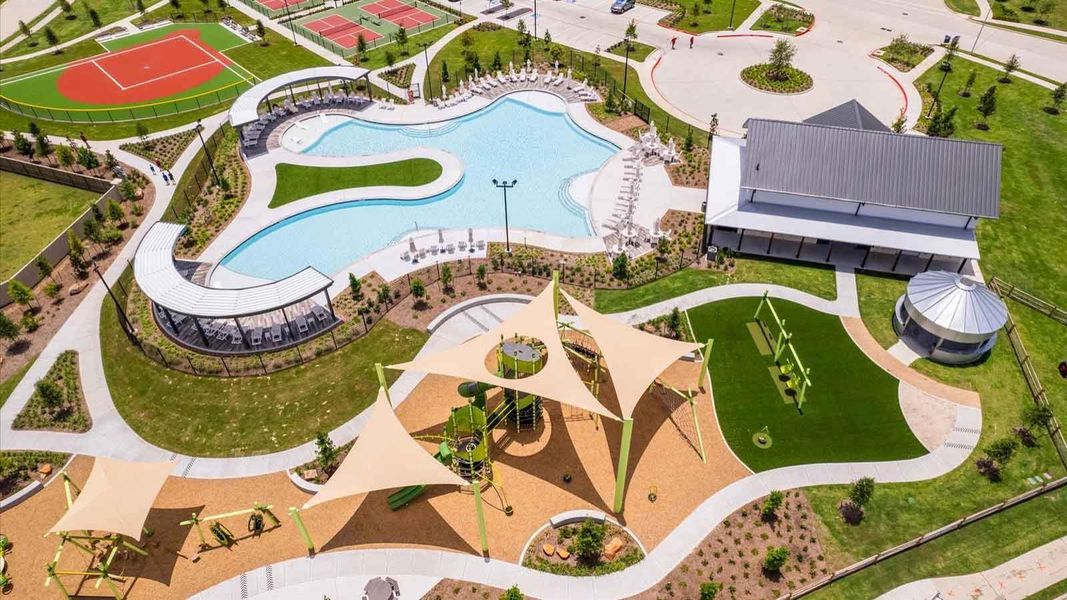 An aerial view of the entire amenities center in Westland Ranch An aerial view of the entire amenities center in Westland Ranch