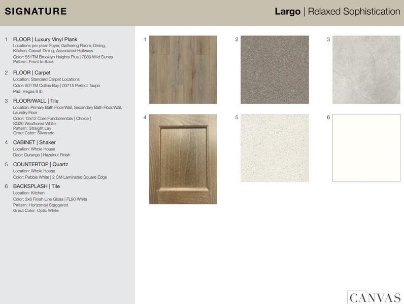 9723 Avalon View Drive design selections. Home is currently under construction and selections are subject to change.