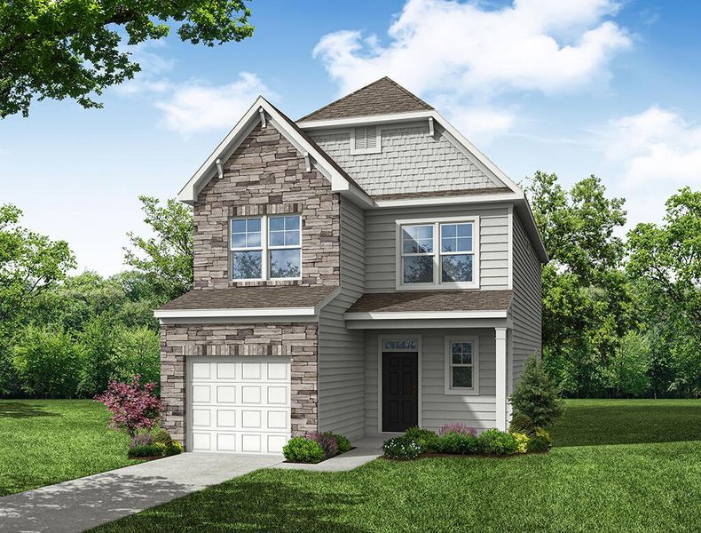 Representative exterior photo of a completed home built from the Whitlock by Eastwood Homes in Caldwell Forest, Charlotte, NC (Image 8).