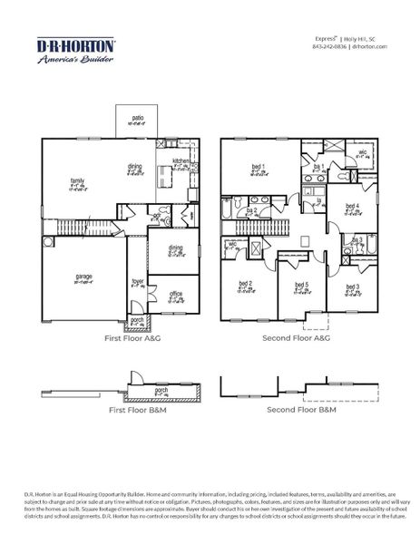 2D floor plan layout of this home in Pine Hills at Cane Bay, Moncks Corner, SC (Image 2).