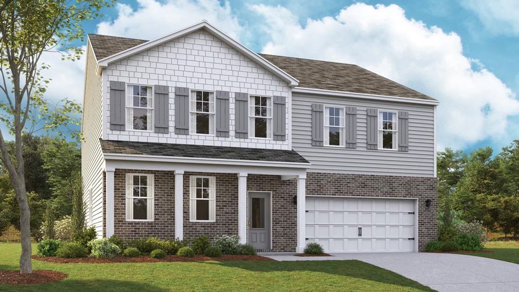 Front exterior of a new home in Keebler Meadows, Johnson City, TN, highlighting curb appeal (Image 1). Front exterior of a new home in Keebler Meadows, Johnson City, TN, highlighting curb appeal (Image 1).