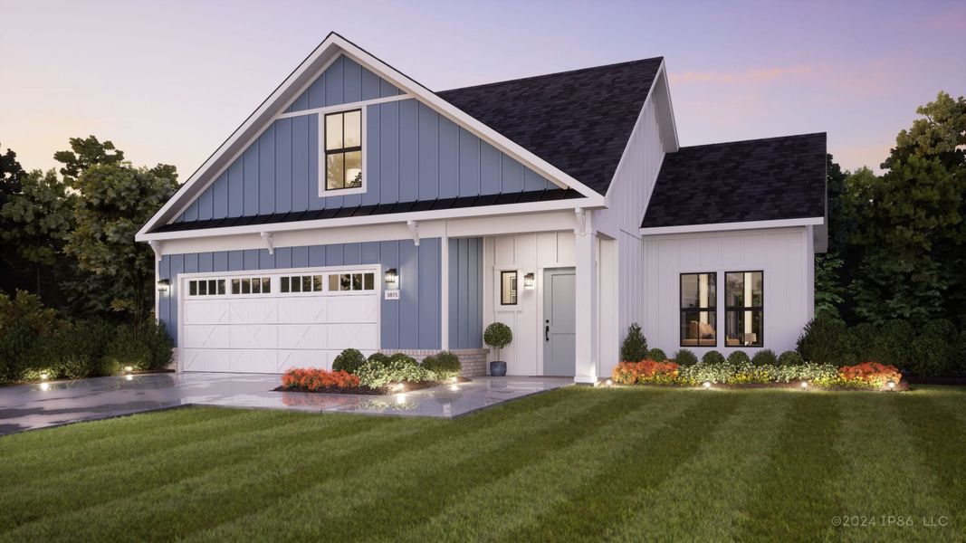 Representative exterior photo of a completed home built from the Palazzo by Perfection Builders in The Courtyards at The Heritage, Andover, KS (Image 17).