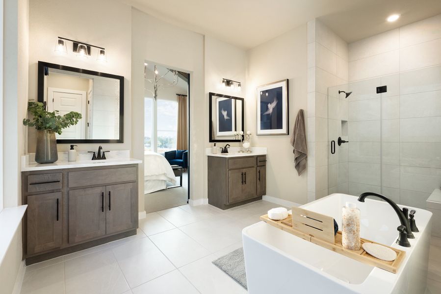 Representative furnished interior of a home built from the Guadalupe by Scott Felder Homes in Prominence, San Antonio (Image 13).
