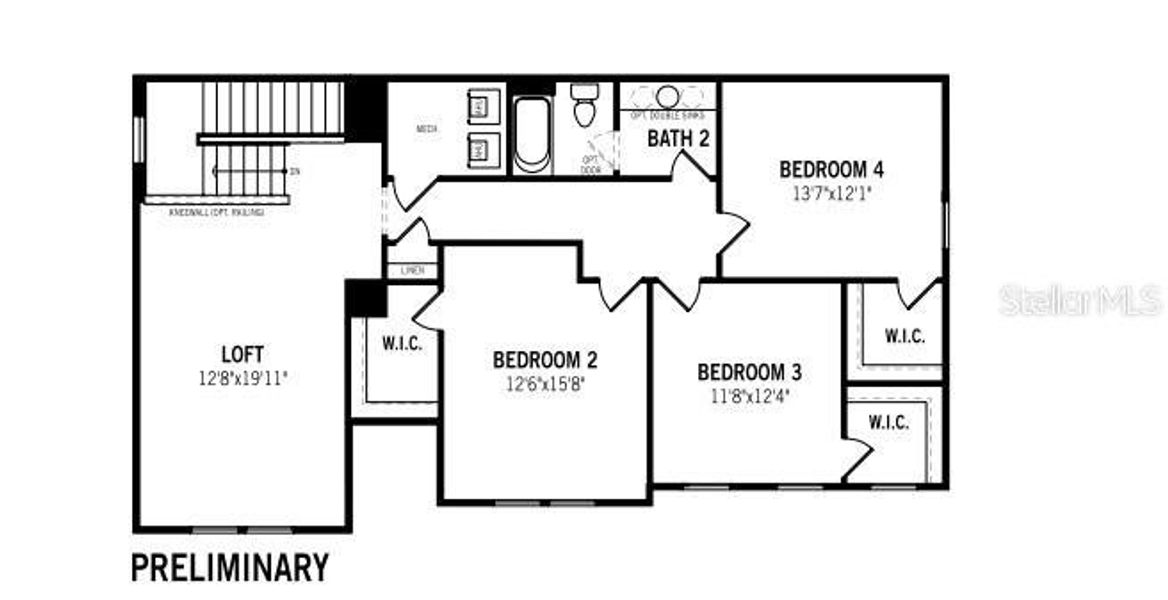 2D floor plan layout of this home in Crosswind Ranch, Parrish, FL (Image 2).