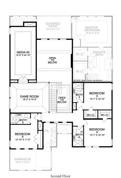 2D floor plan layout for the Hawthorne by Landon Homes in Dominion Estates, Frisco, TX (Image 6).