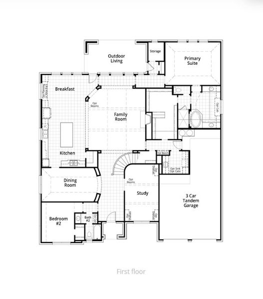 2D floor plan layout for the 296 Plan by Highland Homes in Pecan Square: 100ft. lots, Northlake, TX (Image 5). 2D floor plan layout for the 296 Plan by Highland Homes in Pecan Square: 100ft. lots, Northlake, TX (Image 5).