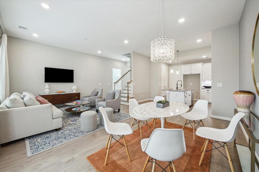 Dining area with direct access toback yard space.