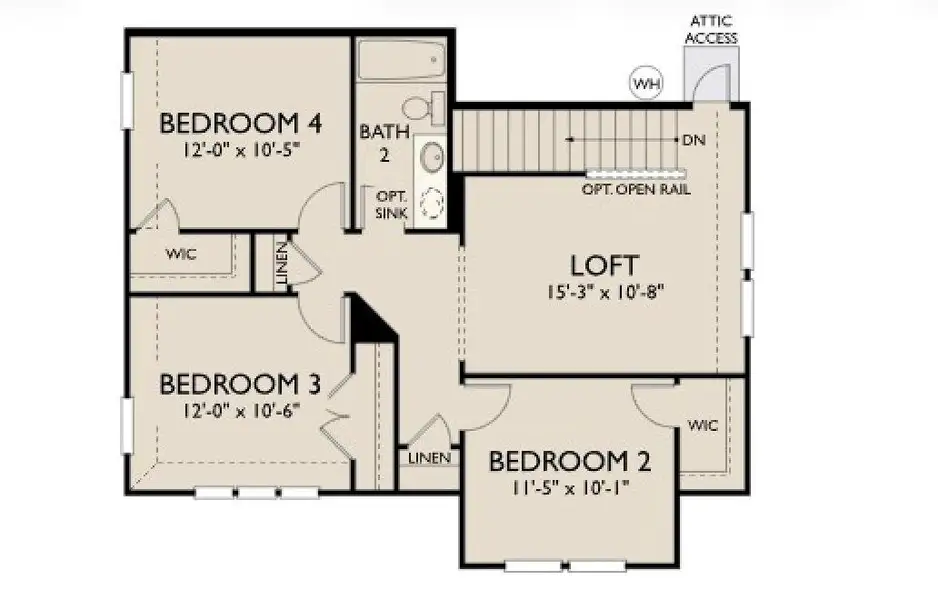 2D floor plan layout of this home in Berry Creek Highlands, Georgetown, TX (Image 3).