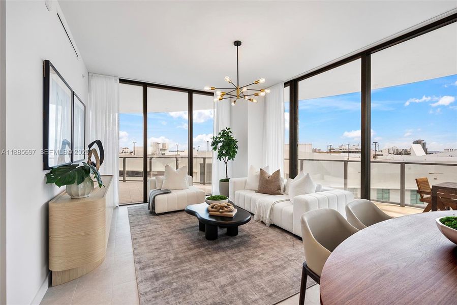 Furnished interior view inside a new home in Five Park, Miami Beach (Image 12).