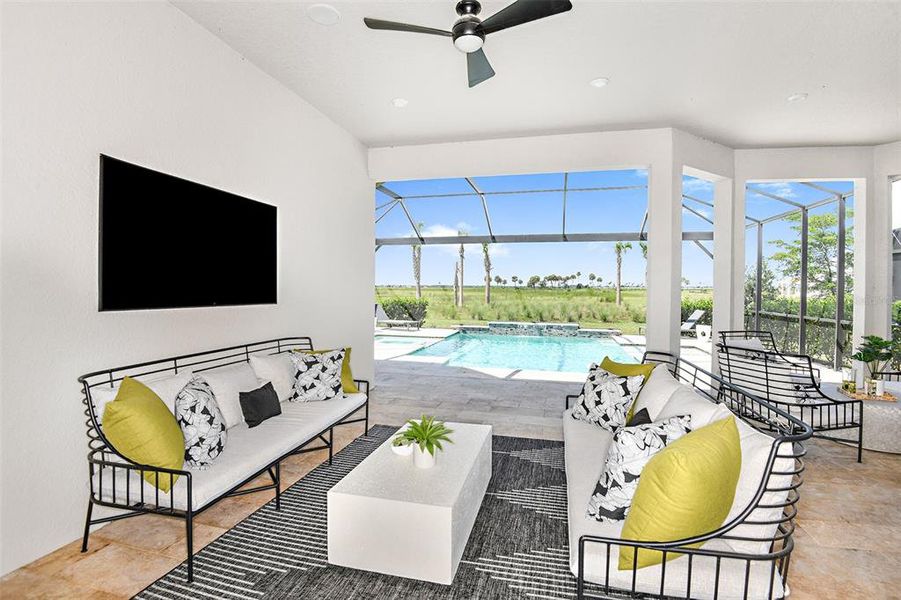 Furnished interior view inside a new home in Esplanade at Skye Ranch, Sarasota (Image 11).