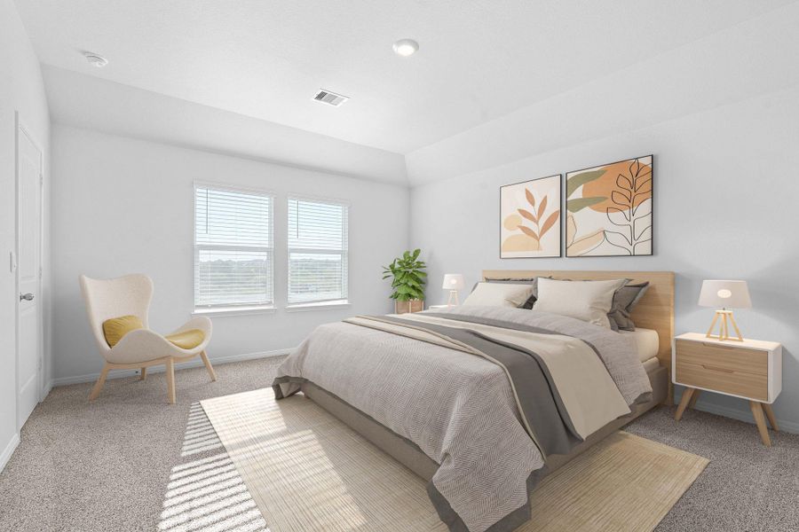 Carpeted bedroom featuring baseboards Carpeted bedroom featuring baseboards