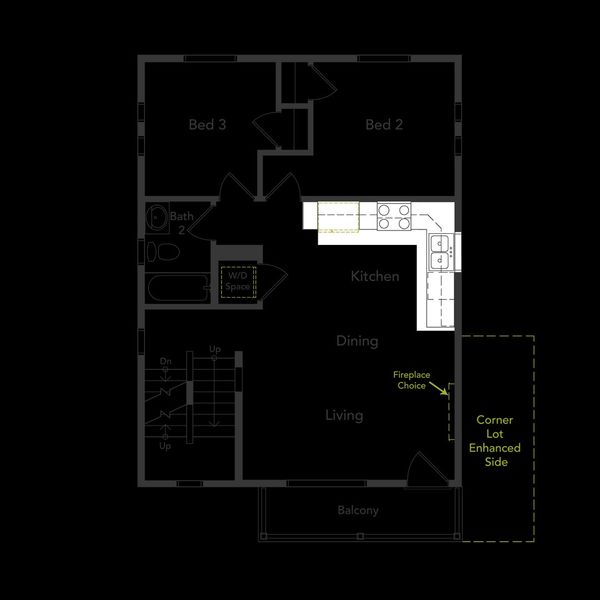 2D floor plan layout of this home in Thompson River Ranch, Johnstown, CO (Image 5).