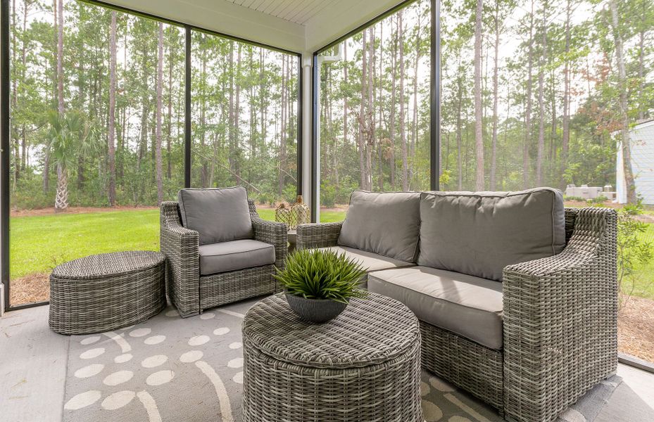 Exterior details and patio area of a home in Midpoint at New Riverside, Bluffton (Image 3).
