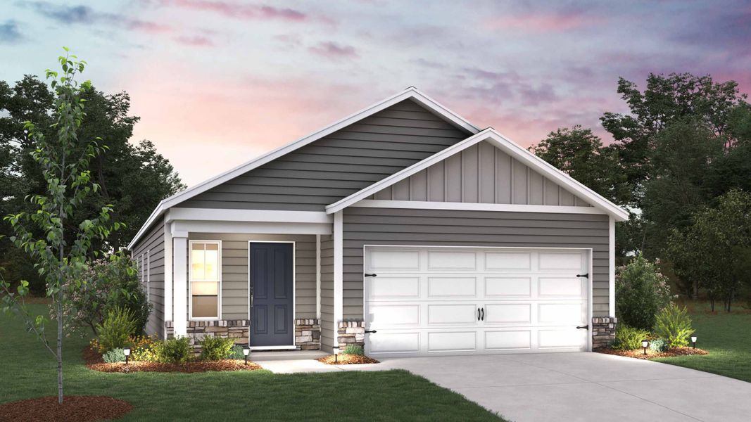 Representative exterior photo of a completed home built from the Plan by D.R. Horton in Zion Springs, Hickory, NC (Image 7).