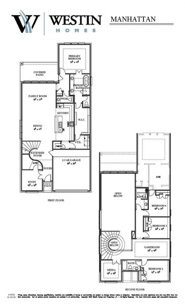 2D floor plan layout of this home in Sienna - 45', Missouri City, TX (Image 2).