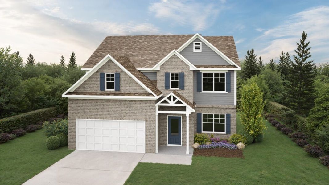 Representative exterior photo of a completed home built from the The Deerfield by Direct Residential Communities in The Hills at Cedar Creek, Winder, GA (Image 8). Representative exterior photo of a completed home built from the The Deerfield by Direct Residential Communities in The Hills at Cedar Creek, Winder, GA (Image 8).