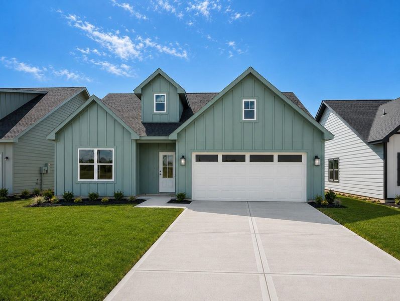 Front exterior of a new home in , Splendora, TX, highlighting curb appeal (Image 1). Front exterior of a new home in , Splendora, TX, highlighting curb appeal (Image 1).