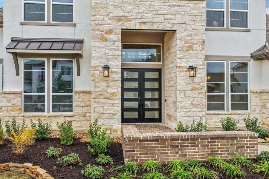 Exterior details and patio area of a home in Bridgeland 80′, Cypress (Image 3).