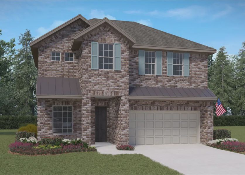 Representative exterior photo of a completed home built from the Sawyer by Chesmar Homes in Brookewater 45's, Rosenberg, TX (Image 13).