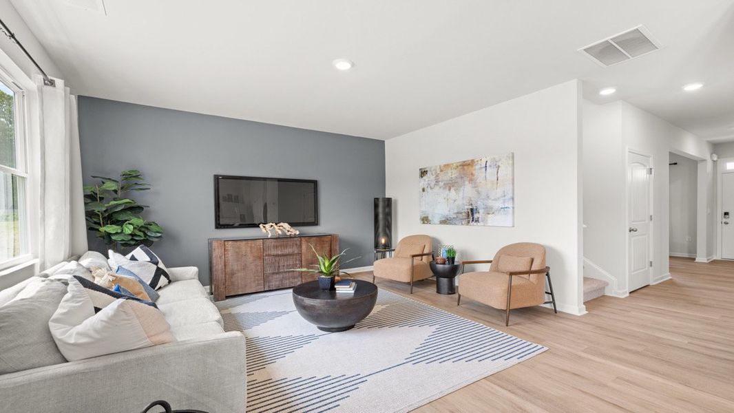 Representative furnished interior of a home built from the BELHAVEN by D.R. Horton in Pointe Park, Union City (Image 24).