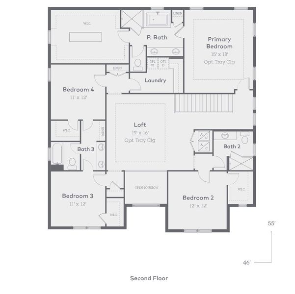 2D floor plan layout for the Plan 461 by Inland Homes in City of Tampa, Tampa, FL (Image 4).