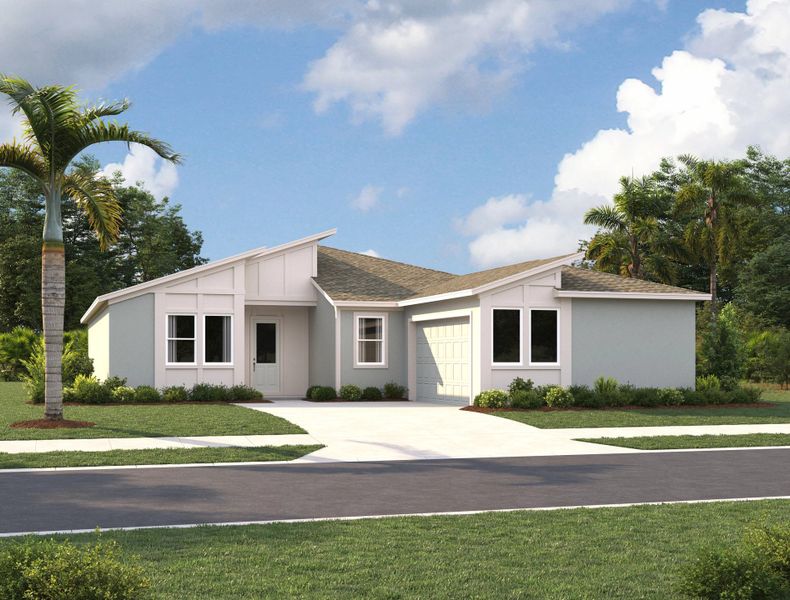 Representative exterior photo of a completed home built from the Overton by Ashton Woods in Tyson Reserve, St. Cloud, FL (Image 5).
